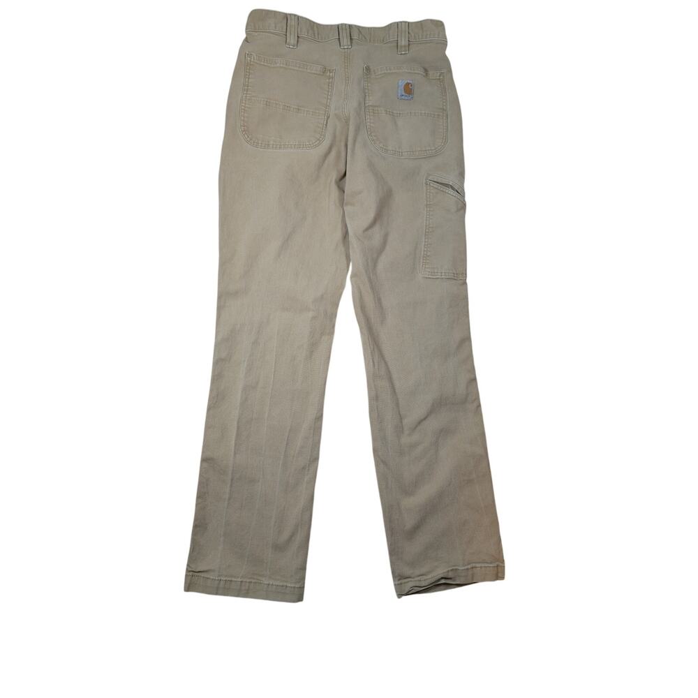 Men’s Work Pants Carhartt Duck Canvas Khaki Relaxed Fit Size 32x32 - Picture 6 of 7